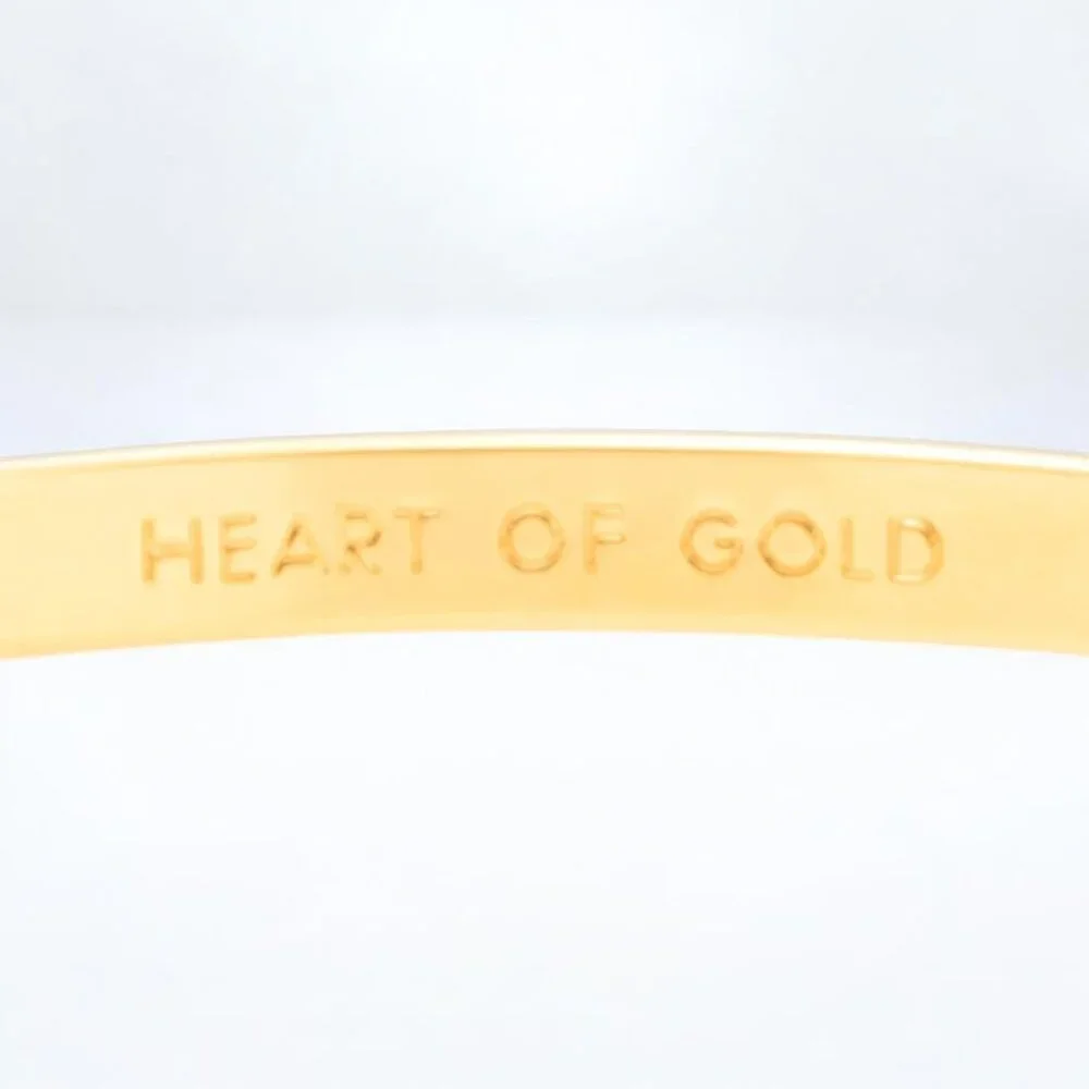 Kate Spade Heart of Gold Bangle Bracelet Gold Tone Minimalist NWT